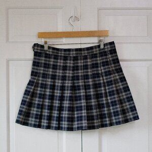 Blue Plaid Mini Skirt With Built in Shorts